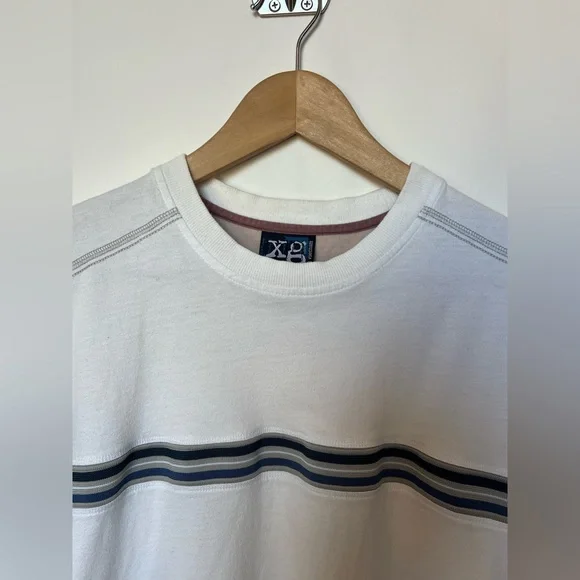 XG Extreme Quality White Stripe Tee Early 2000s Skate Surf Style Size M - Picture 2 of 14